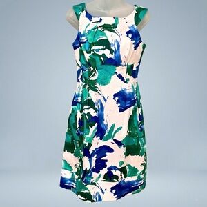 Calvin Klein Sleeveless Blue White Floral Dress